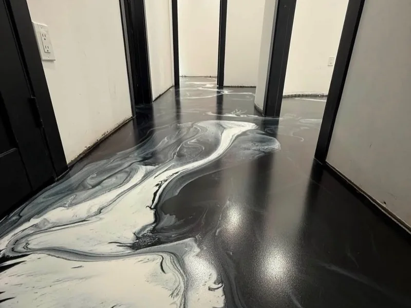 Metallic epoxy hallway floor Dilworth Minnesota